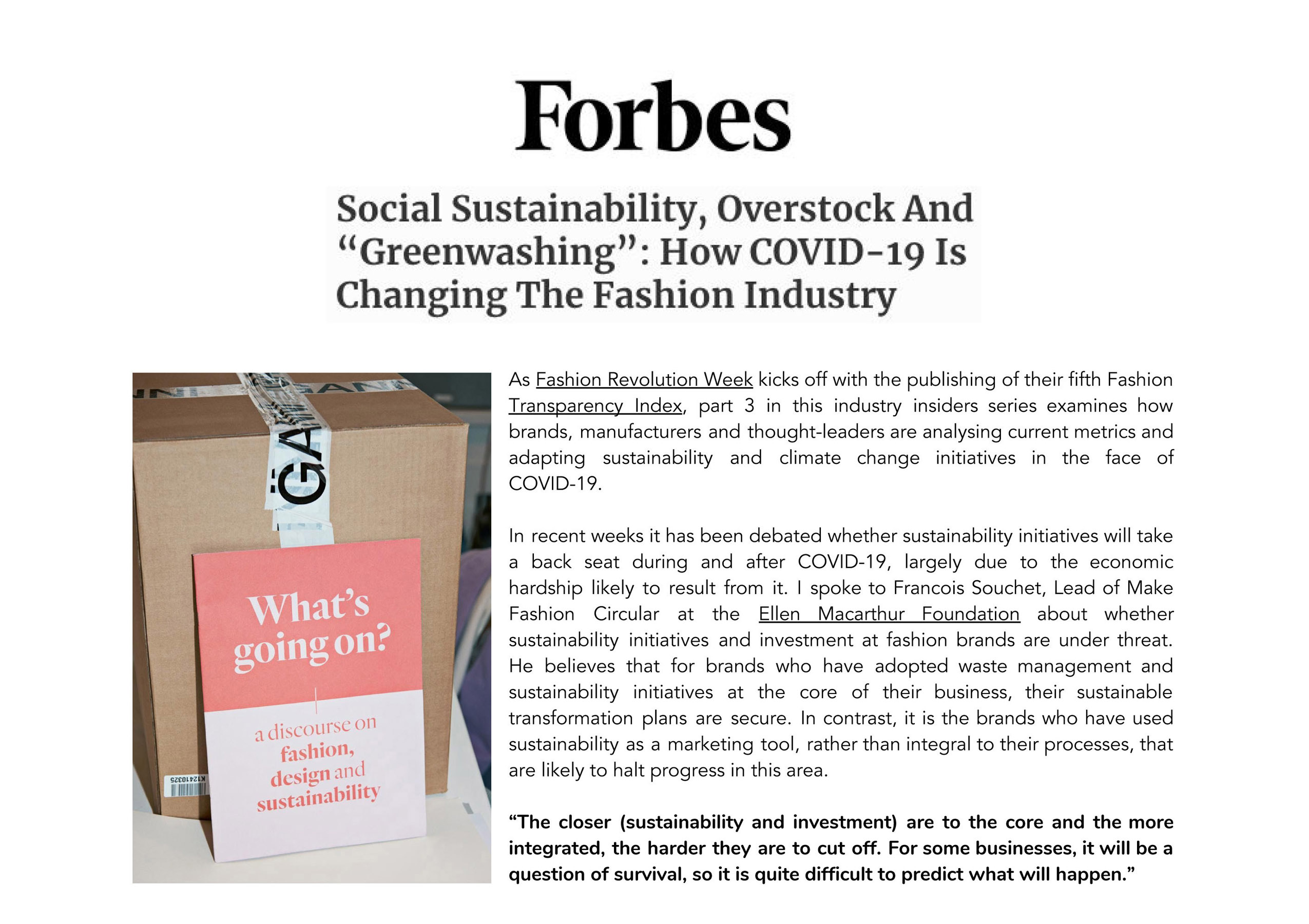Social Sustainability, Overstock And ‘Greenwashing’ How COVID19 Is Changing The Fashion